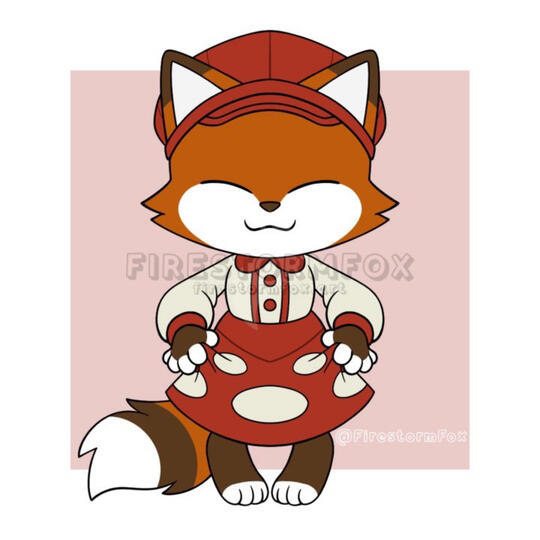 Fox in Mushroom Outfit, 2023